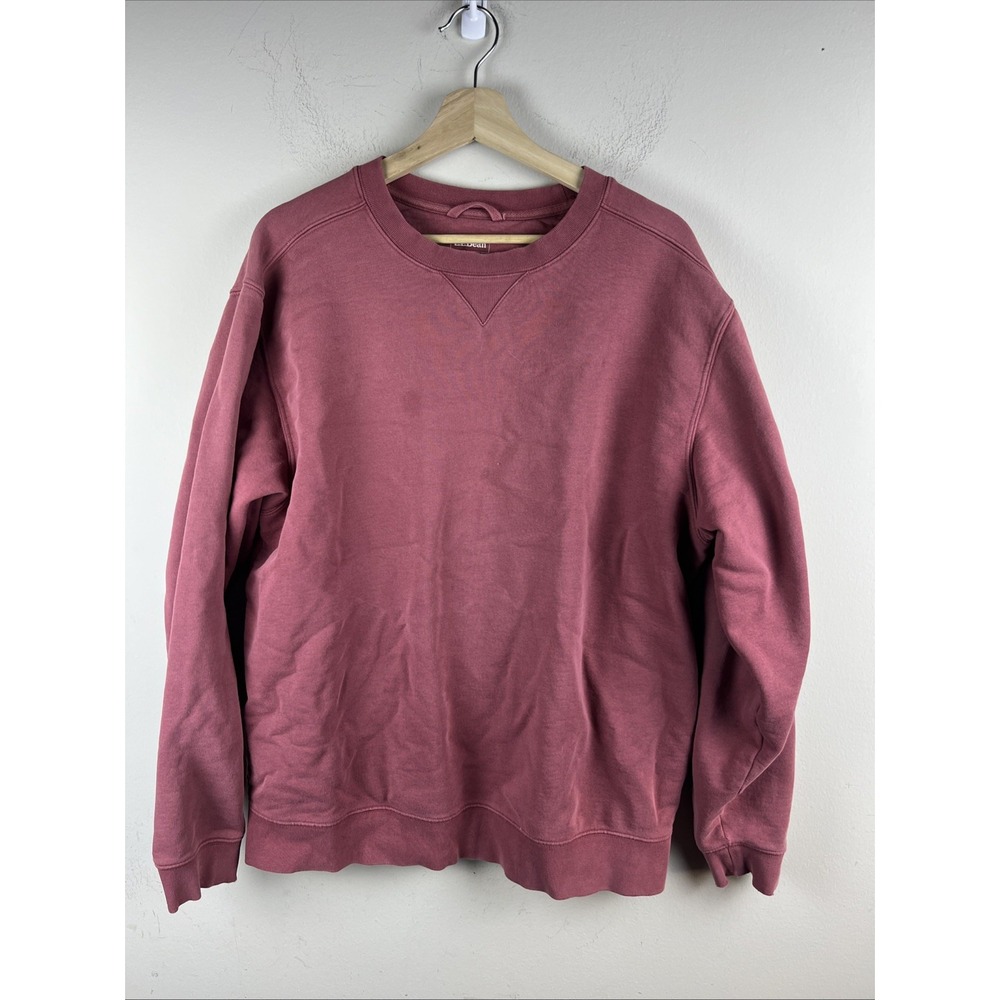 L.L.Bean Men's Large Tall Maroon Sweater Long Sleeve LT Flaw Spot on Front